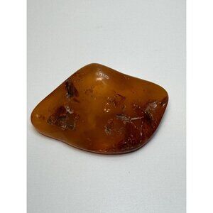 Big Natural Baltic Amber Polished Gemstone Honey Brown with Inclusions Vintage